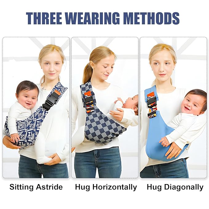 Baby Sling Carrier,Baby Sling,Toddler Carrier,Adjustable and Non-Slip Hip Seat Carriers Carrying 10-30 lbs(Black Sailboat)-CubbioJoy
