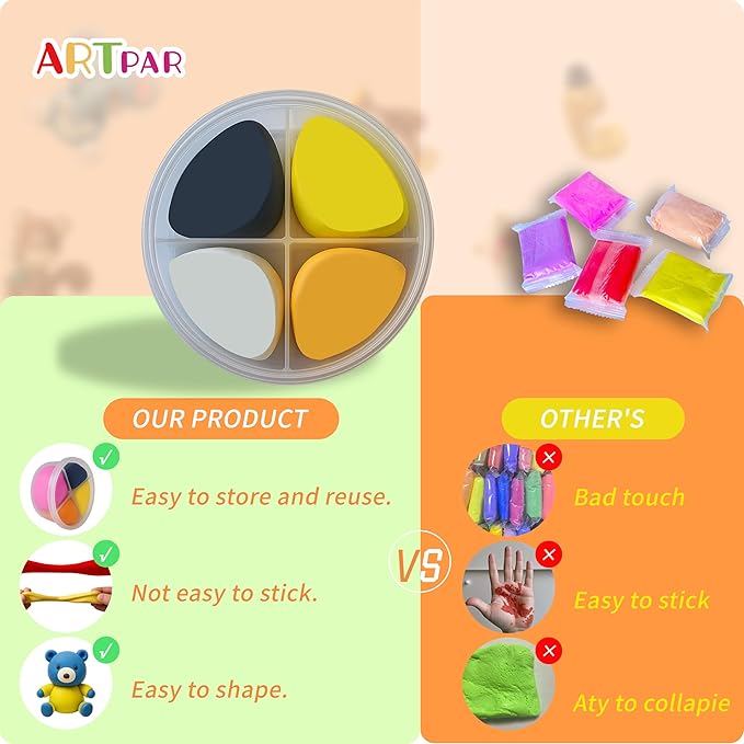 Air Dry Clay Kits for Kids-Modeling Magic Clay,12 Animals DIY Molding Clay Art Crafts Set,Ultra Light & Soft, Safe & Non-Toxic with Sculpting Tools & Tutorials, Unique Gifts for Boys & Girls-CubbioJoy