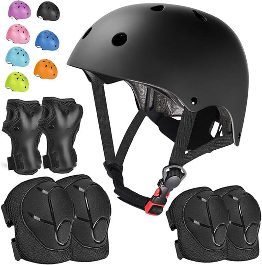 Kids Bike Helmet Set Adjustable Helmet for Ages 3-15 Kids Toddler Boys Girls Youth, Multi-Sport Bicycle Skateboarding Football Rollerskating Scooter Rollerblade Balance Bike Helmets-CubbioJoy