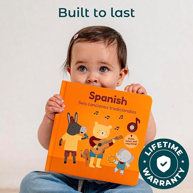 Cali's Books Spanish Book for Toddlers 1-3 - Musical Books for Kids, Interactive Baby Sound Book, Educational Song Learning Toys, Bilingual Music Toy for Babies, Libros para ninos en Espanol-CubbioJoy