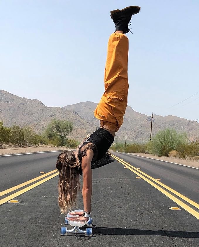 Clear Longboard Skateboard - Transparent Acrylic Long Boards with Light-Up LED Wheels for Smooth Rides - Ride The Streets in Style with Longboard Built for Beginners & Pros Alike-CubbioJoy