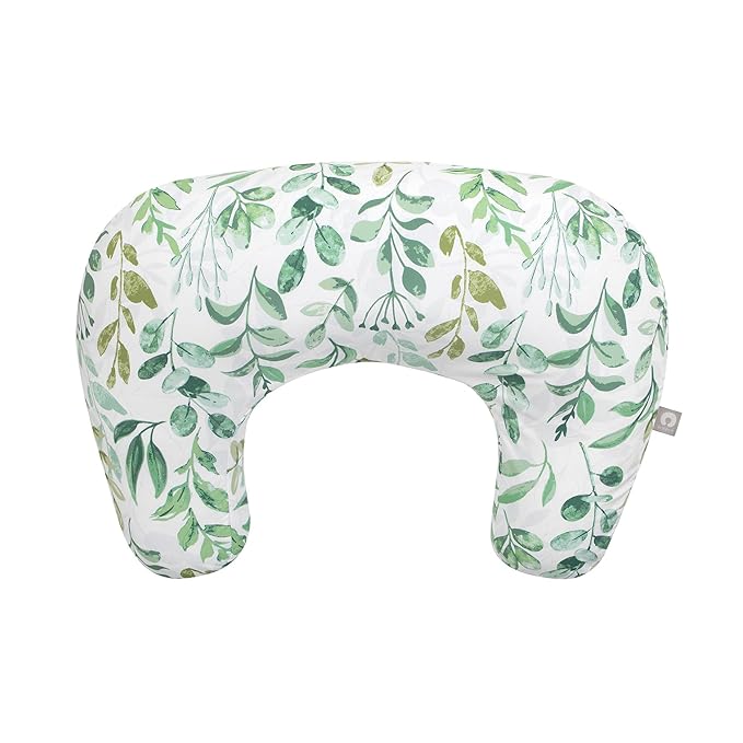 Boppy Nursing Pillow - Ergonomic Bottle & Breastfeeding Pillow with High, Firm, Large Area, Water-Repellent Cushion with Washable Cover; Baby Safety Alliance Verified - Sage Green Leaf-CubbioJoy