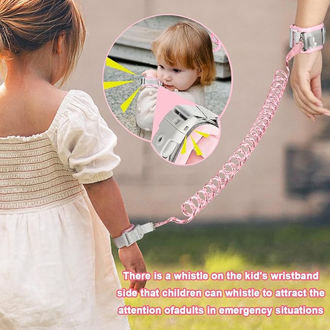 Accmor Reflective Toddler Belt Leash, Anti Lost Wrist Link for Baby, Kid Anti Lost Waist Band Child Leash with Lock for Babies Girls, Child Walking Harness Wristband Rope Tether for Outdoor Travel-CubbioJoy