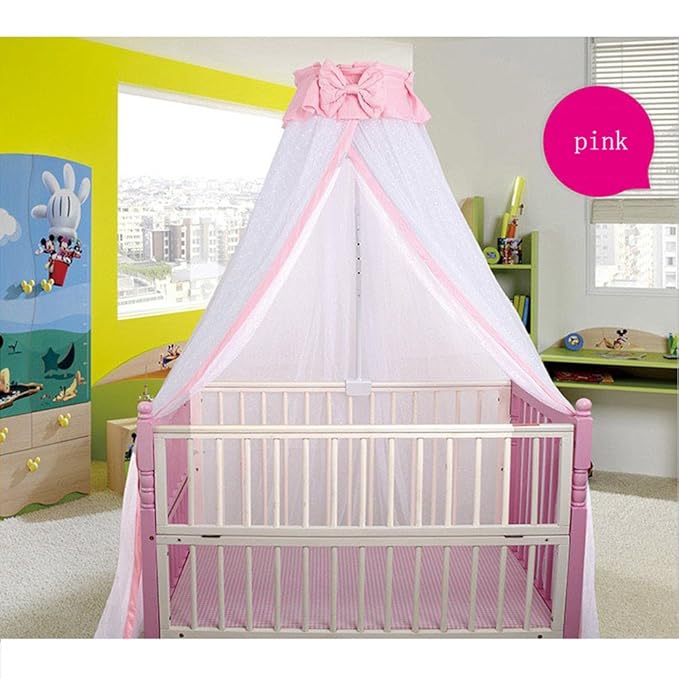 CdyBox Breathable Crib Netting Bed Curtains Canopy for Kids Mosquito Net Bedroom Decor (Pink, Mosquito net)-CubbioJoy