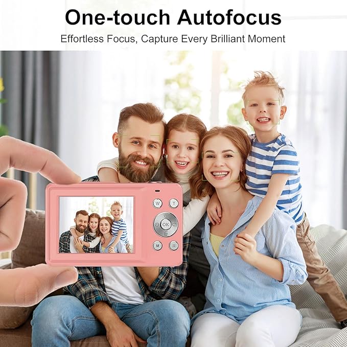 Digital Camera,Autofocus 4K Vlogging Camera for Photography with 32GB Card,48MP Portable Compact Point and Shoot Kids Digital Cameras for Kids Boys Girls with 18X Zoom,Anti-Shake-CubbioJoy