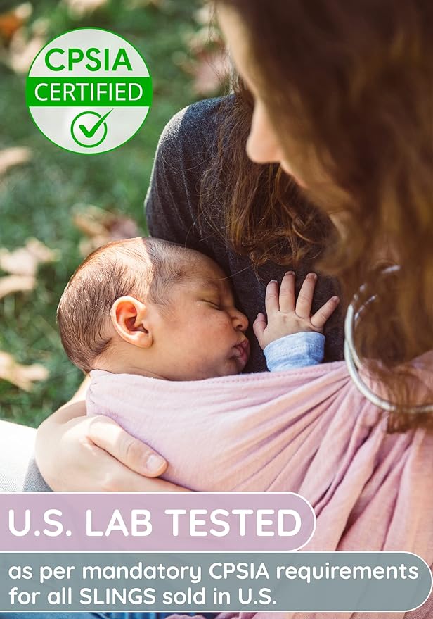 Baby Carrier Sling – Breathable 100% Cotton Wrap for Infant Support, Rose Sling Ring – Adjustable Muslin Fabric, Baby Carrier Newborn to Toddler – Soft Chest Hold for Travel-CubbioJoy