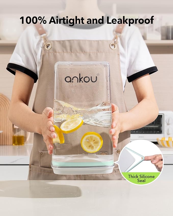 Ankou Airtight Food Storage Container with Pop Lid & 130ml Scoop, 4L/4.2qt *2 BPA-Free Cereal, Rice, Flour, Pasta & Snack Container, Stackable & Durable,Kitchen Pantry Organizer-CubbioJoy
