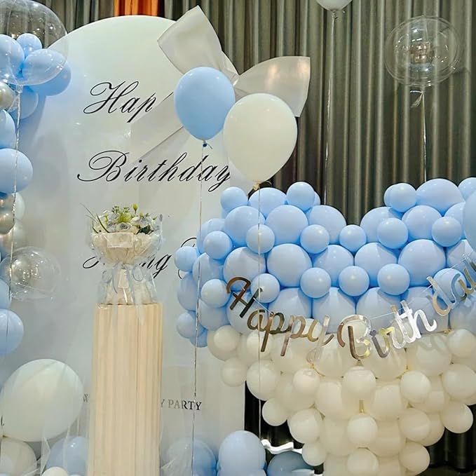 140pcs Makani Blue Round Balloons Different Sizes 18 12 10 5 Inch Latex Balloons for Arch Decoration Party Balloon Kit for Graduation Birthday Party Wedding Balloon Baby Shower Decoration-CubbioJoy