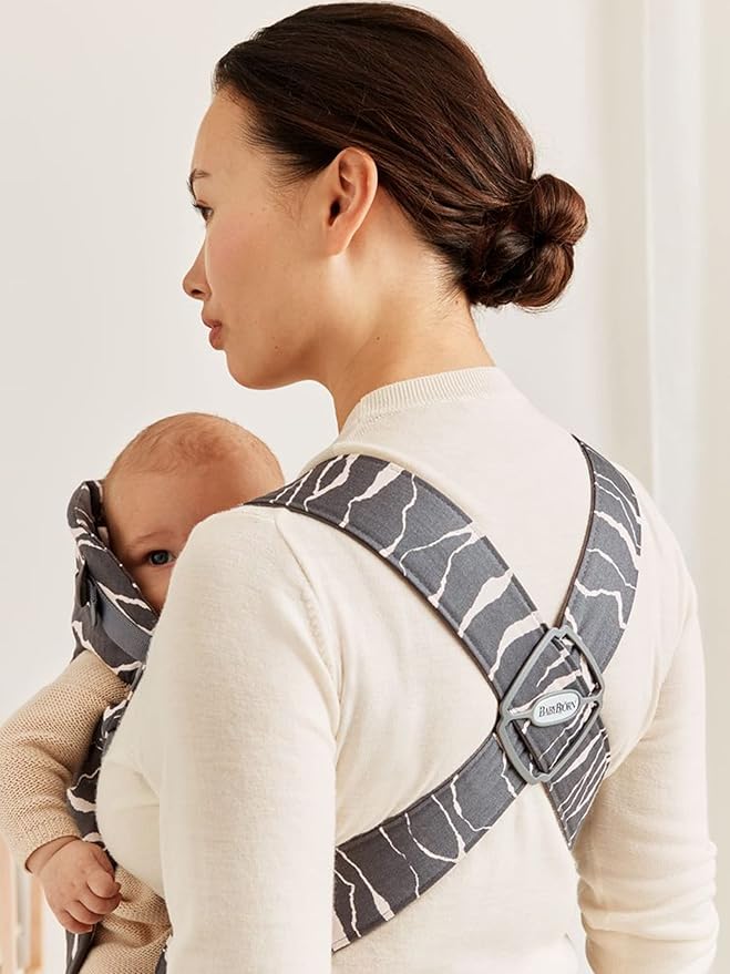 BabyBjörn Baby Carrier Mini, Anthracite/Landscape Print, Cotton | Newborn Carrier (7-25 lbs), Ergonomic, Easy-to-Use-CubbioJoy