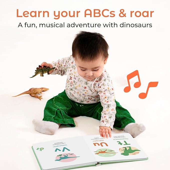 Cali's Books Dinosaur Alphabet Book for Toddlers 1-3 - Learn Dino ABC, Musical Books for Kids, Interactive Talking Baby Toddler Sound Book, Educational Song Learning Toys Singing Music Toy for Babies-CubbioJoy