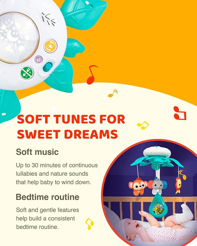 KiddoLab Baby Crib Mobile with Relaxing Music. Includes Ceiling Light Projector with Stars, Animals. Musical Crib Mobile with Timer. Nursery Toys for Babies Ages 0 and Older (New 2025 Model)-CubbioJoy