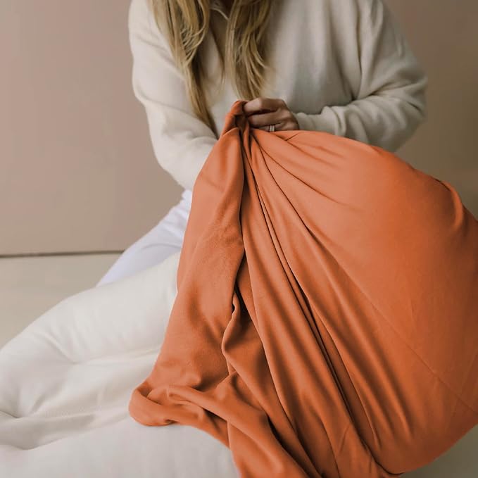 Baby Lounger - Snuggle Cozy Me Infant Lounger for Newborns | Flannel Cover, Breathable Soft, Portable Awake-Time Pad, Essential Baby Gift - Orange-CubbioJoy