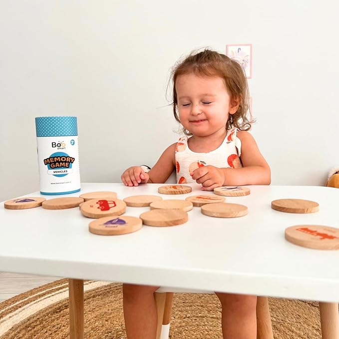 bee smart Wooden Memory Game - Matching Memory Game for Kids 3 and Up, 16Pcs | Educational Toy for Preschool Toddlers Board Games (Numbers)-CubbioJoy
