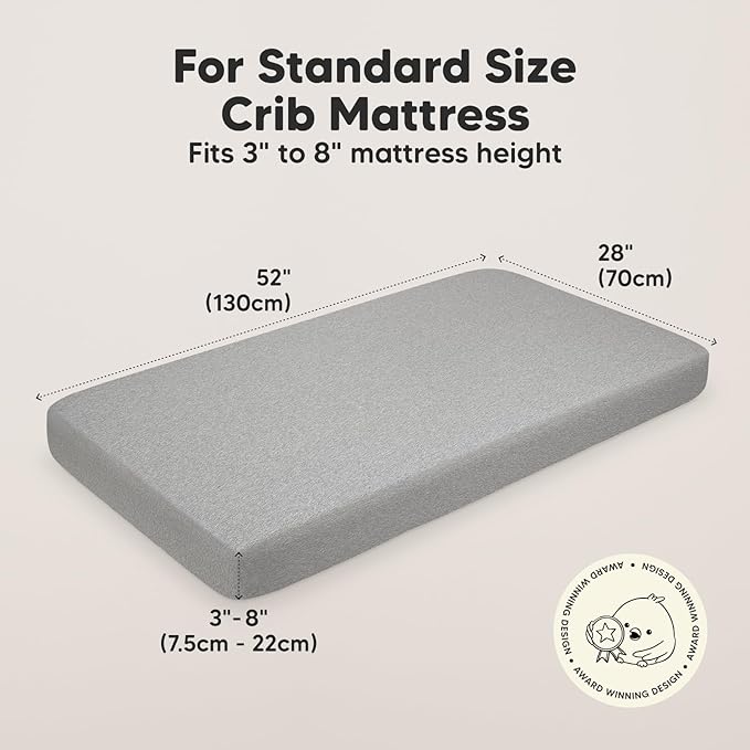 KeaBabies 2-Pack Organic Crib Sheets for Boys, Girls - 52x28 Fitted Crib Mattress Sheet Neutral, Breathable Jersey Cotton Cover for Baby Bed, Toddler Mattress, Soft & Cute Prints (Storm)-CubbioJoy