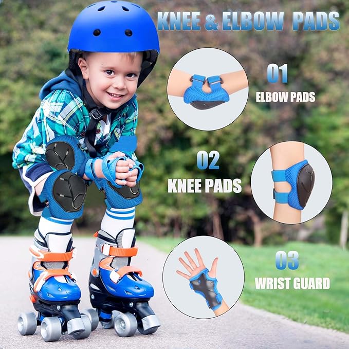 Kids Bike Helmet Set Adjustable Helmet for Ages 3-15 Kids Toddler Boys Girls Youth, Multi-Sport Bicycle Skateboarding Football Rollerskating Scooter Rollerblade Balance Bike Helmets-CubbioJoy