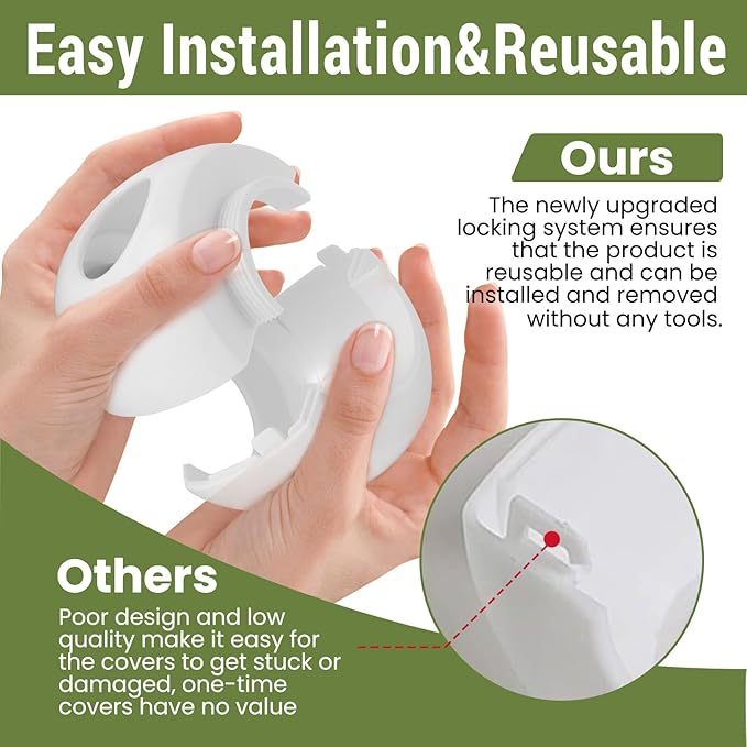 Child Safety Door Knob Covers Reusable Baby Proof Door Knob Locks Baby Proof Door Handle Protector for Kids Universal Fit Easy Grip Lockable Design No Tools Needed (10 Pcs)-CubbioJoy