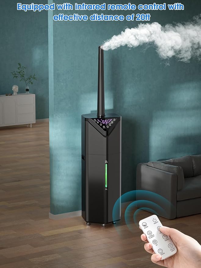 5Gal Humidifiers for Bedroom Large Room 2800 sq ft, 19L Quiet Humidifiers for Large Room, Floor Humidifier with 6 Mist Mode & Auto 180°Mist Tube for Home Whole House School Office Commercial Plants-CubbioJoy