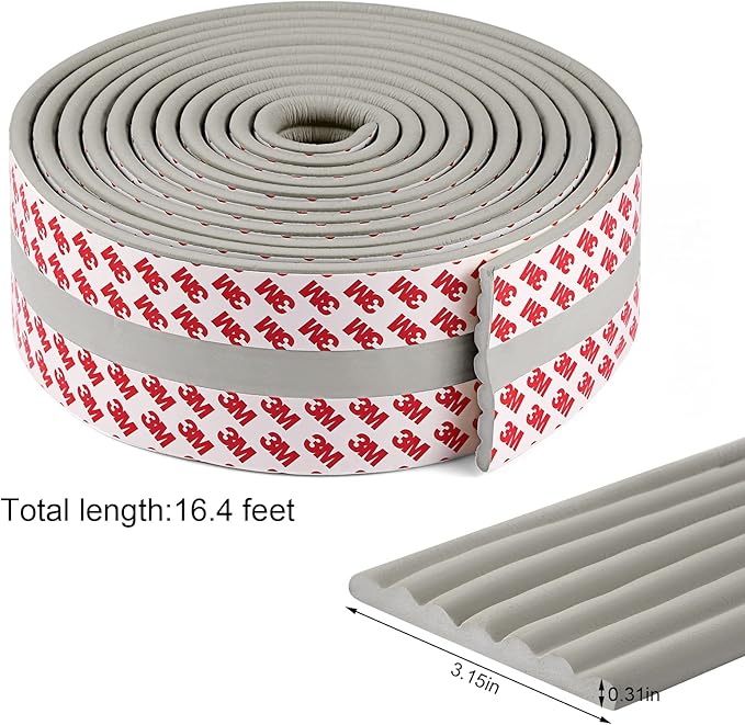 Baby Proofing Edge Corner Protector, 16.4 ft Edge Guards Padding with 3M Adhesive, Extra-Wide Soft Rubber Foam Padding, Furniture,Sharp Edge Safety Corner Edge Bumper Guard-Gray-CubbioJoy