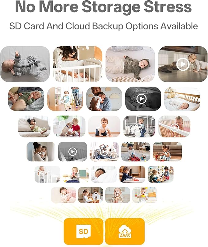 ARENTI Baby Monitor with 2 Cameras, Cry&Motion Detection, 2K Smart Baby Camera with 5'' Upgraded Wireless Display, 2 Way Audio, Super Night Vision, Lullabies, Breathing Light, Temp&Humidity Sensor-CubbioJoy