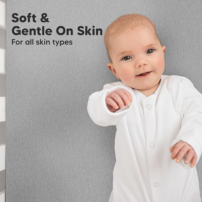 KeaBabies 2-Pack Organic Crib Sheets for Boys, Girls - 52x28 Fitted Crib Mattress Sheet Neutral, Breathable Jersey Cotton Cover for Baby Bed, Toddler Mattress, Soft & Cute Prints (Storm)-CubbioJoy