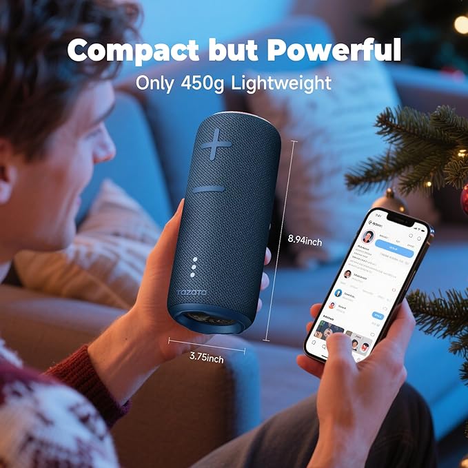 IPX7 Waterproof Bluetooth Speaker - 30W HD Sound, 8H Playtime, TWS Pairing, BT5.3, Portable for Pool/Beach/Shower, Blue Gift-CubbioJoy