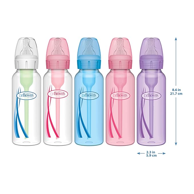 Dr. Brown's Natural Flow® Anti-Colic Options+™ Narrow 8oz/250mL Baby Bottle + Lovey Gift Set with Level 1 Slow Flow Nipples-CubbioJoy