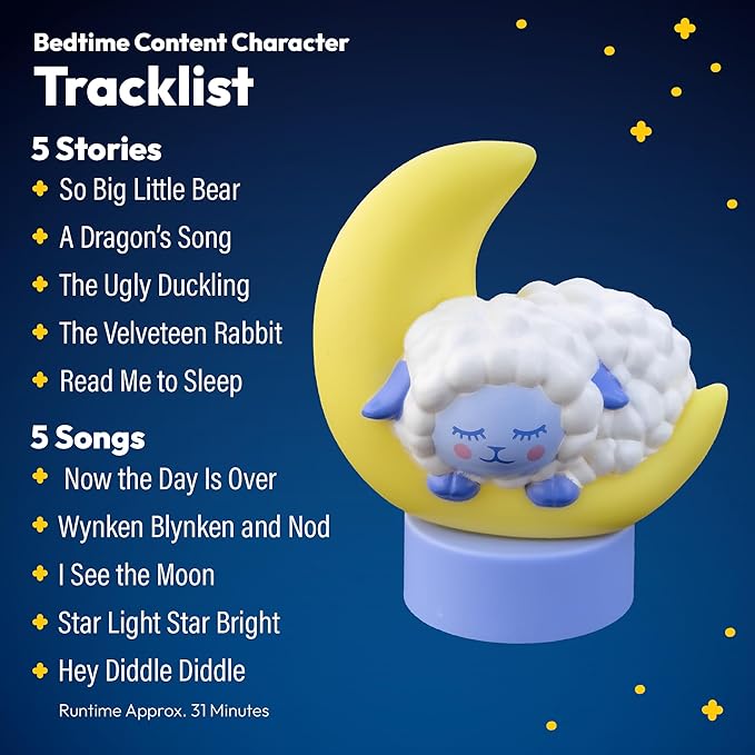 Bedtime Figurine Cartridge – Projects 5 Soothing Stories and 5 Bedtime Songs, Over 30 Minutes of Audio Content | Gift and Toy for Ages 3+-CubbioJoy