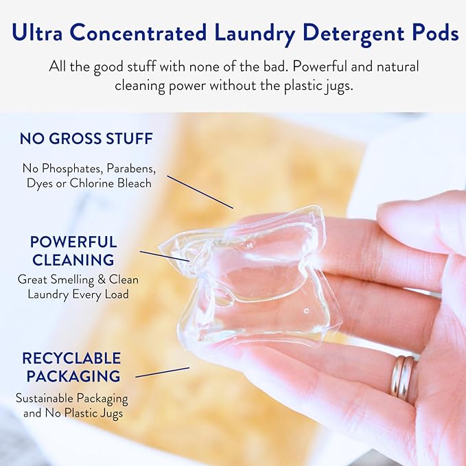 Clean People Laundry Detergent Pods - Recyclable Packaging, Hypoallergenic, Stain Fighting - Ultra Concentrated, Laundry Soap - Peppermint, 192 Pack-CubbioJoy