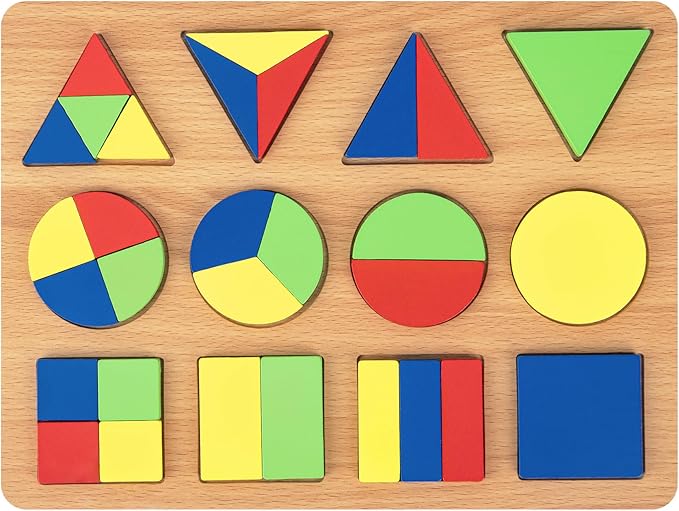 Alphabet Puzzle Wooden Puzzles for Toddlers 3 4 5 Year Old, ABC Shape Learning Toddler Toys with Puzzle Board & Letter Blocks, Preschool Educational for Girls Boys, Puzzle Geometric-CubbioJoy