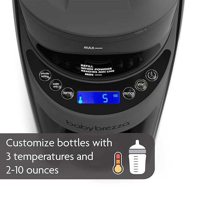 Baby Brezza New and Improved Formula Pro Advanced Formula Dispenser Machine - Automatically Mix a Warm Formula Bottle Instantly - Easily Make Bottle with Automatic Powder Blending, Charcoal-CubbioJoy
