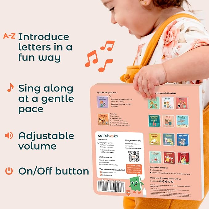 Cali's Books Spanish Nursery Rhymes Sound Book for Babies and Toddlers 1-3 | Baby Books with Spanish Songs for Kids | Libros en Español par Bebes (Spanish ABC)-CubbioJoy