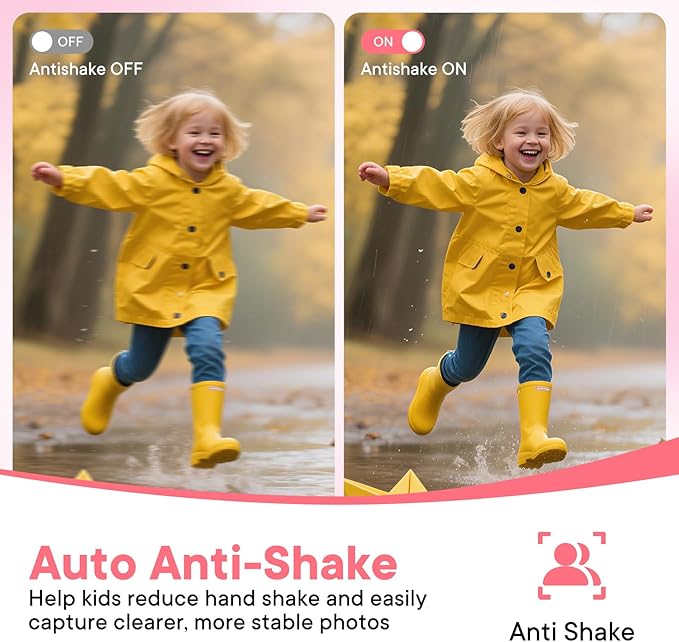 Digital Camera 4K 64MP - Vlogging Camera for Kids & Beginners | 18X Zoom Point and Shoot Camera Anti Shake, Compact with Flash, Gift for Boys Girls(Pink+Silver)-CubbioJoy