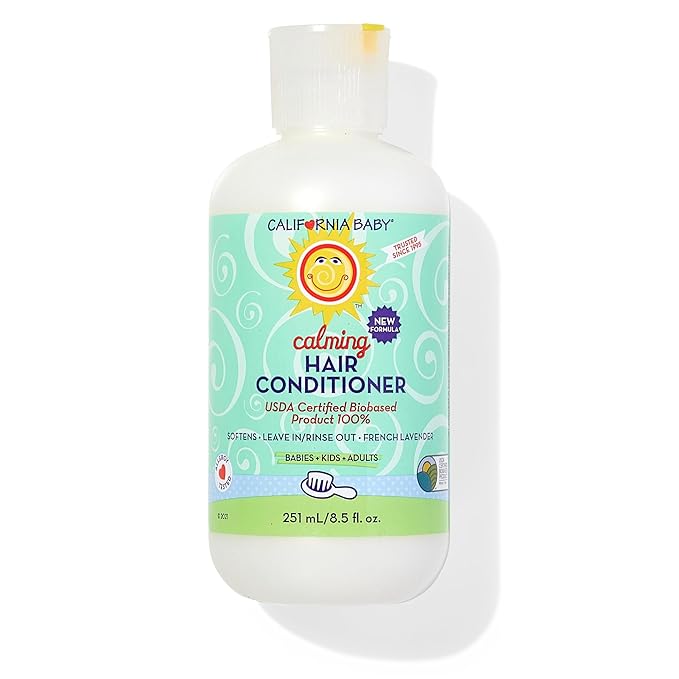 California Baby Calming Hair Conditioner | 100% Plant-Based Kids Conditioner | Rinse-out or Leave in Conditioner | Lavender Scent | 251 mL / 8.5 oz-CubbioJoy