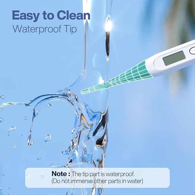 Boncare 10 Seconds Digital Thermometer for Adults and Kids - Accurate & Safe Rectal Thermometer for Baby with Fever Alarm, Oral Thermometer (Clear Blue)-CubbioJoy