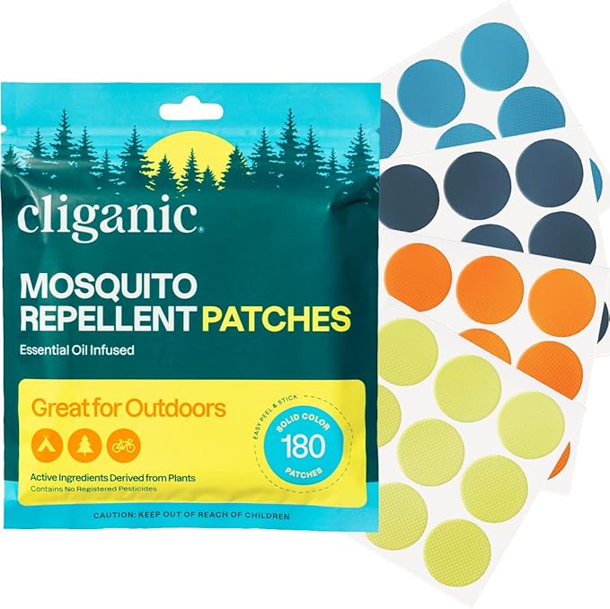 Cliganic Mosquito Repellent Stickers (180 Pack) - Patches for Kids & Adults, Natural DEET-Free, Citronella Essential Oil Infused-CubbioJoy