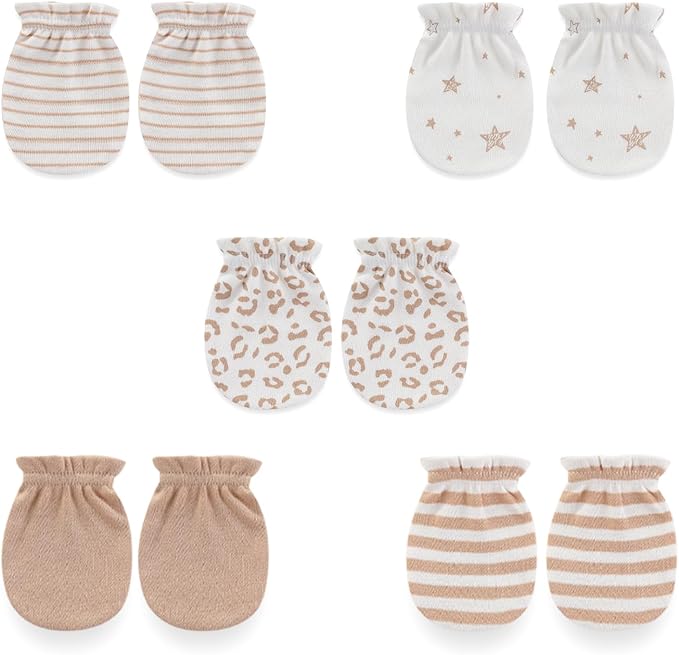 5 Pairs Baby Not Scratch Mittens 0-6 Months New Born Boy Girl Gloves Cute Infant Accessories-CubbioJoy