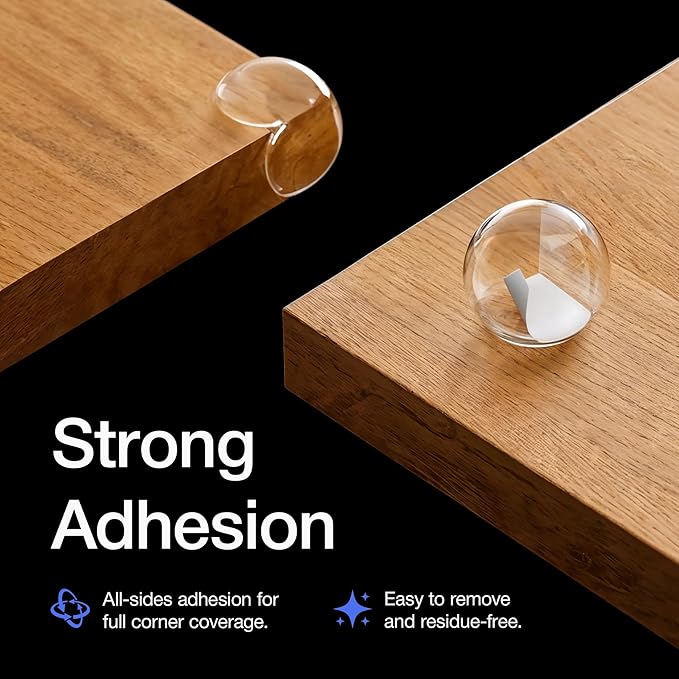 Corner Protectors Guards - Furniture Corner Guard & Edge Safety Bumpers - Baby Proof Bumper & Cushion to Cover Sharp Furniture & Table Edges - Clear and Transparent - (12 Pack)-CubbioJoy