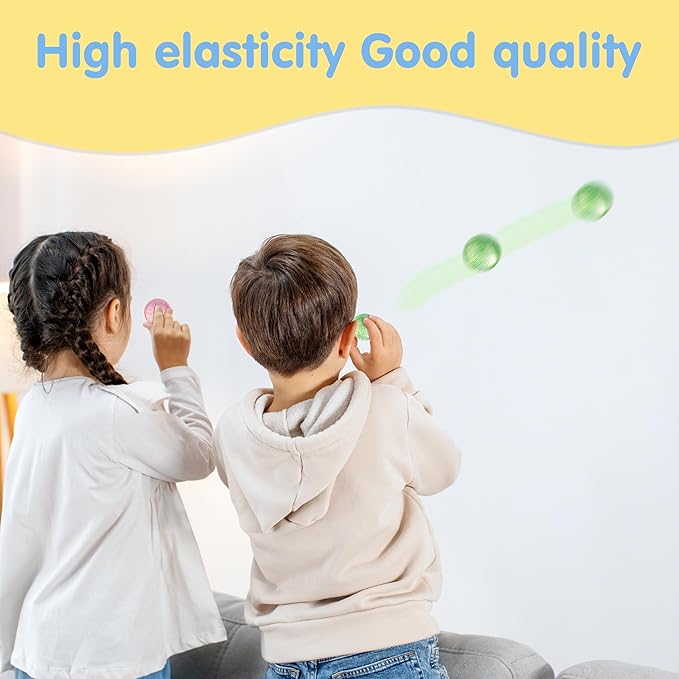 JOYIN 24 PCS Glitter Bouncy Balls, 6 Styles 32mm Assorted Bouncy Balls Bulk with Storage Bag, Bounce Toys for Kids Party Favors Birthdays Gifts Goodie Bags Stuffers Carnival Prizes-CubbioJoy