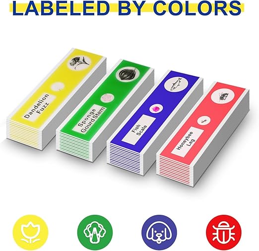 48Pcs Prepared Microscope Slides Specimen Animals Plants Flowers Sample Biological Specimen, Stereo Microscope Slide for Kids Children Students Enlighten Education-CubbioJoy