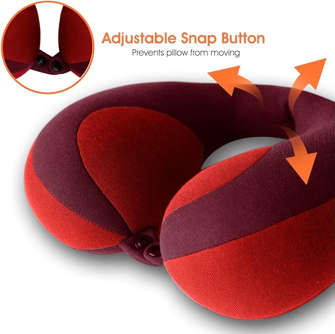 INFANZIA Kids Chin Supporting Travel Neck Pillow, Helps Support Head and Neck, Comfortably Designed for Head, Neck, and Chin Support - Gifts for Toddler/Child/Kids, Red-CubbioJoy