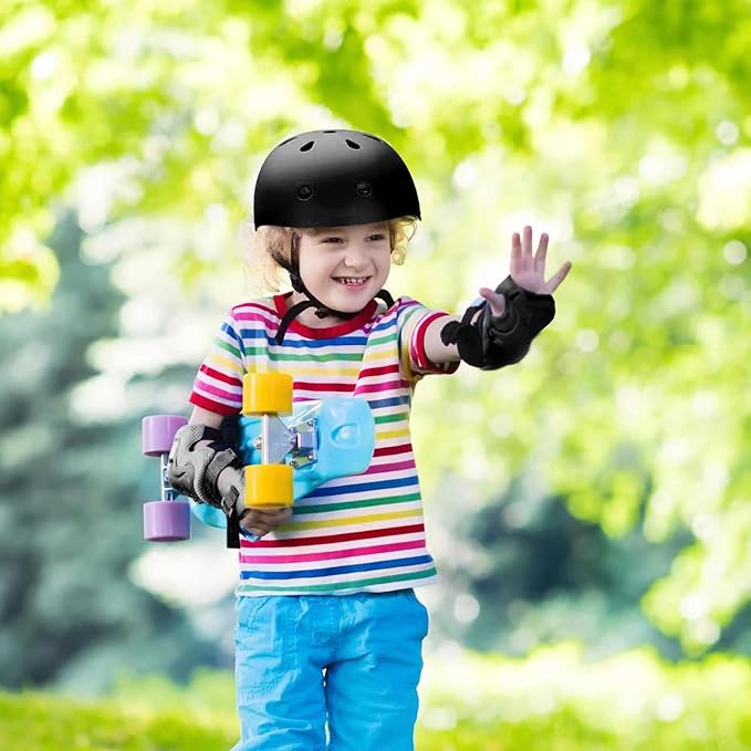 Kids Bike Helmet Set Adjustable for Children, Boys, Girls and Teenagers Aged 3-8 Years Includes Elbow, Knee, Wrist Guards Children's Helmet Protection Set for Bikes SkateboardsRollerskates-CubbioJoy
