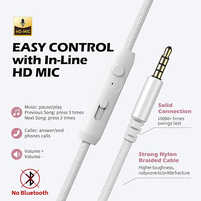 AILIHEN C8 Girls Headphones, On-Ear Headphones Wired with Microphone and Volume Control Foldable Corded Stereo 3.5mm Headset for Girls School Chromebook Laptop Computer PC Tablets Travel (Rose Gold)-CubbioJoy