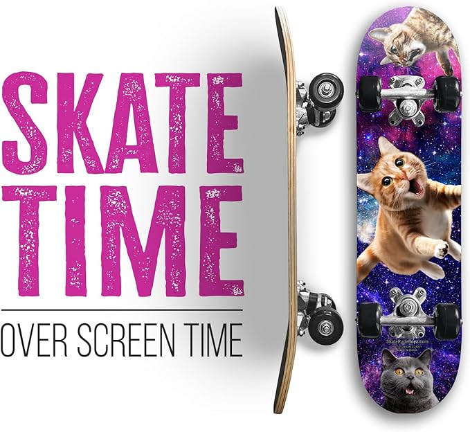 24 inch Rude Boyz Mini Cruiser Skateboard - Aluminium Trucks - Kids Skateboard Ages 5-8 Beginner - Skateboards for Kids-CubbioJoy