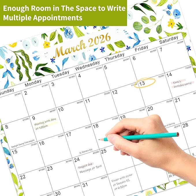 2025-2027 Magnetic Fridge Calendar 21 Monthly Magnetic Calendar for Refrigerator Planner Runs from October 2025 Until June 2027 Easy Organizing Markers Tearable (Flower)-CubbioJoy