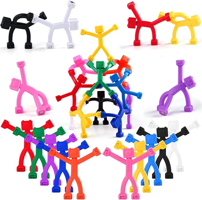 24 PCS Magnetic Travel Toys for Kids, Creative, Portable and Educational, Magnetic-People-Magnet-Men: Cute Robot & Funny Magnets, Small Fidget Toys for Classroom Prizes, Easter Egg Stuffers, Office-CubbioJoy
