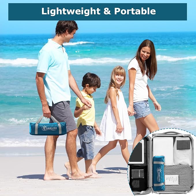 COMMOUDS Beach Tent Sun Shade for 3/4-5/6-7/8-10 Person, UPF 50+ Beach Sun Shelter Canopy Tent, Lightweight, Easy Set Up and Carry-CubbioJoy