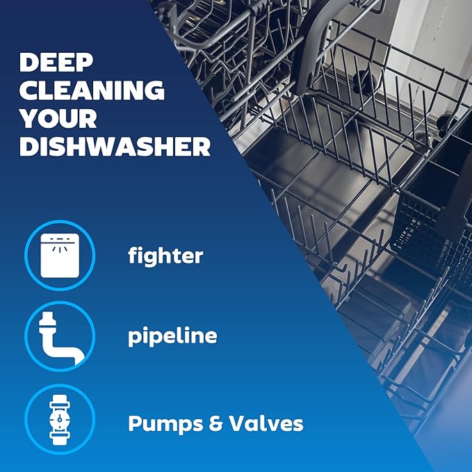 Dishwasher Cleaner and Deodorizer Tablet - Helps Remove Limescale, Mineral Buildup and Odor - Formulated to Clean Inside all Machines - 12 Cleaner Tablets…-CubbioJoy