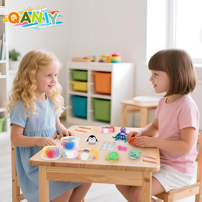 Air Dry Clay for Kids,Modeling Clay Kit,14 Species of Marine Life DIY Molding Clay Art Crafts Set,Ultra Light & Soft,Safe Non-Toxic,Toys Gifts for Age 4 5 6 7 8+ Years Old Boys Girls Kids-CubbioJoy