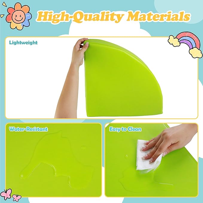 6-Piece Baby Soft Foam Climbing Blocks Set, PU Leather Non Slip Foam Play Gym Climbing Structures for Toddlers 3, Indoor Climb and Crawl Activity Play Set-CubbioJoy