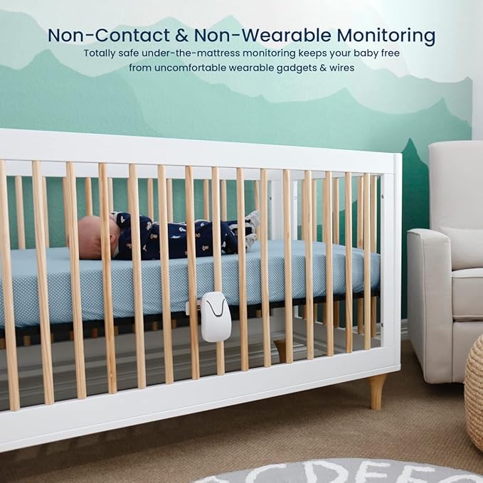 Babysense 7 Baby Sleep Breathing Movement Monitor for Newborn and Infants, No WiFi, Non Wearable, Non Contact Monitor with 2 Under-Mattress Sensors for Full Crib Coverage, FSA Baby Monitor-CubbioJoy